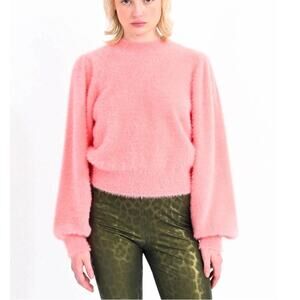 Lili Sidonio Molly Bracken Jumper Sweater XS Pink‎ Fuzzy Parisian Soft Feminine